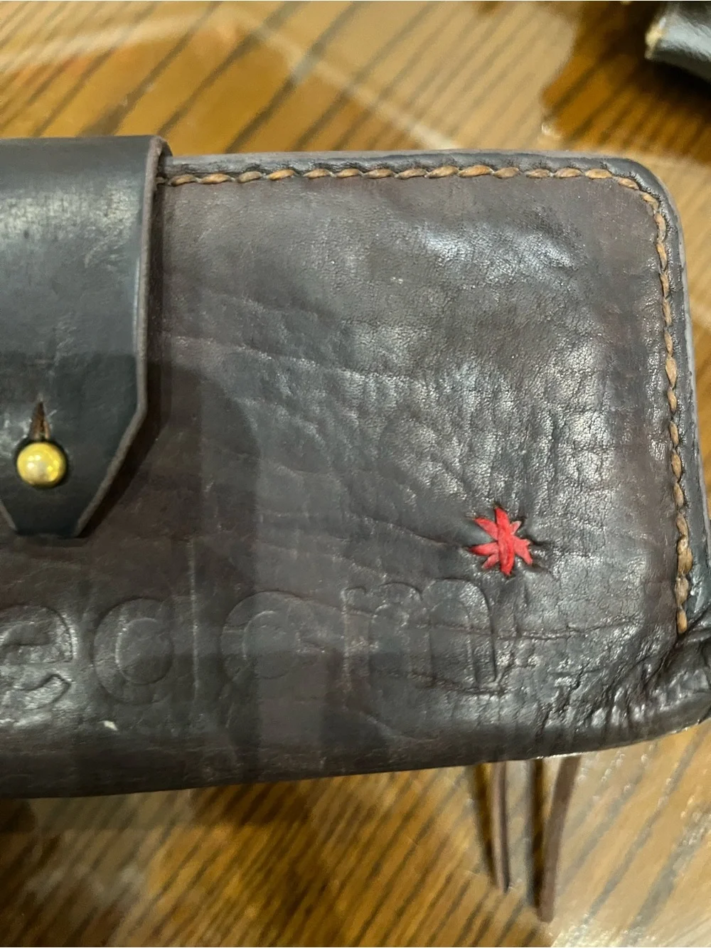 Brown Leather Men's Wallet Clutch with Snap Closure unisex freedom